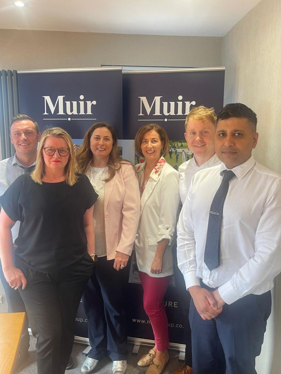 L-R, Gary Gray, General Manager at Muir Timber Systems, Jillian Page, Executive Assistant at Muir Group, Julie Moulsdale, Managing Director at Perceptive Communicators, Lesley Ferguson, Depute Managing Director